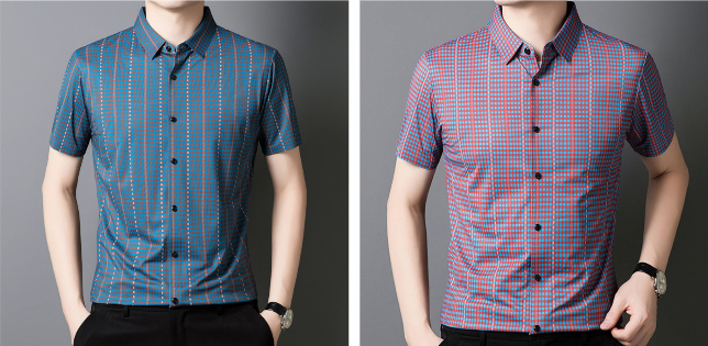 🔥2025 Neu eingetroffen🔥 Kühlendes kariertes Kurzarm-Button-Down-Hemd für Herren
