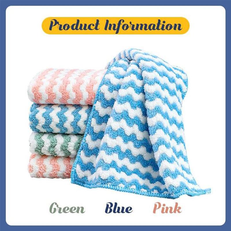 🔥Schnäppchen 50 %🔥🌈 Farbenfroher, ultraweicher Mikrofaser-Reinigungslappen: Grün💚 Blau💙 Pink💖 – Verschönern Sie Ihren Alltag! (5 Stück)