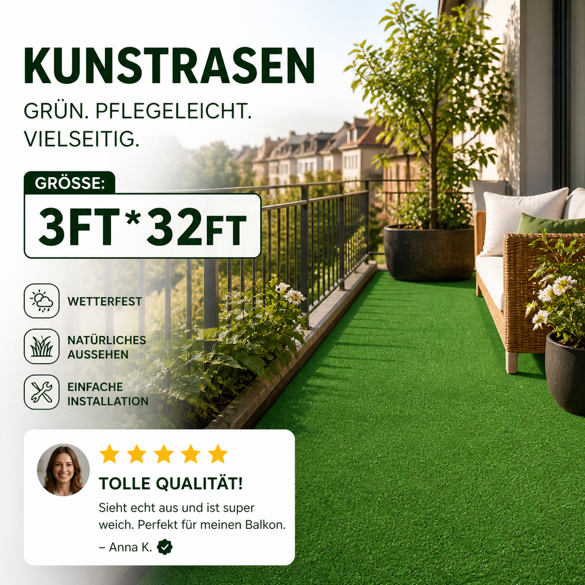 🌿 Kunstrasen für den Garten