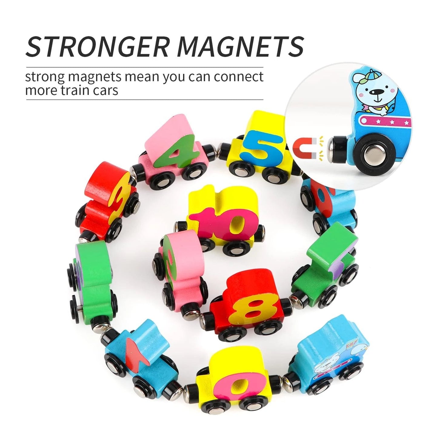 🔥Magnetisches Zugpuzzle mit Zahlen und Buchstaben aus Holz