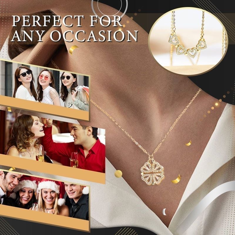đBestes Weihnachtsgeschenkđ VierblĂ€ttriges GlĂŒcksklee & herzförmige Halskette