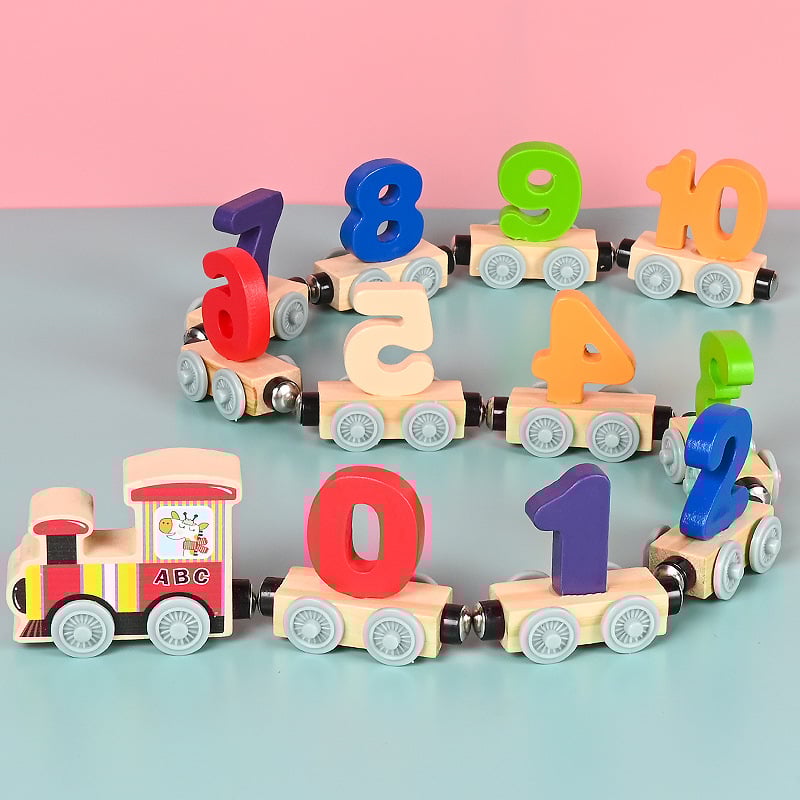 🔥Magnetisches Zugpuzzle mit Zahlen und Buchstaben aus Holz