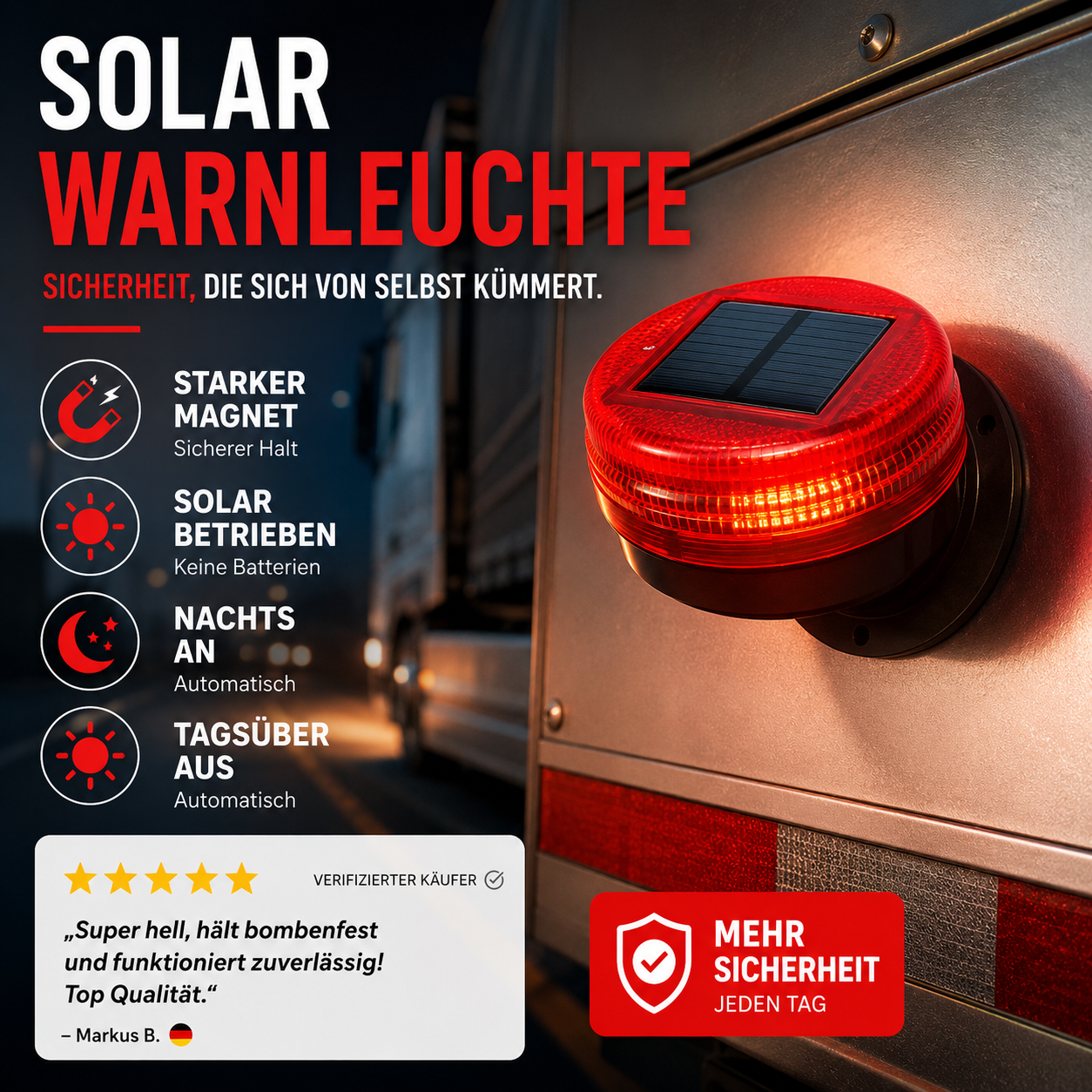 Solarbetriebene Blitzleuchte