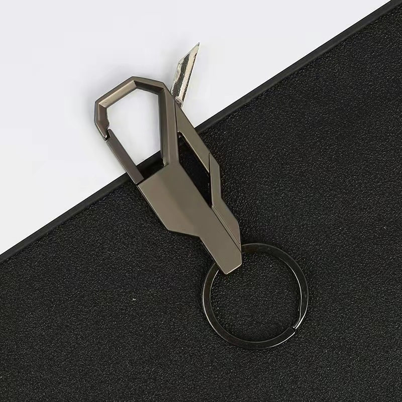 Multifunktionaler Anhänger-Flaschenöffner aus Metall mit doppeltem Ring als Schlüsselanhänger