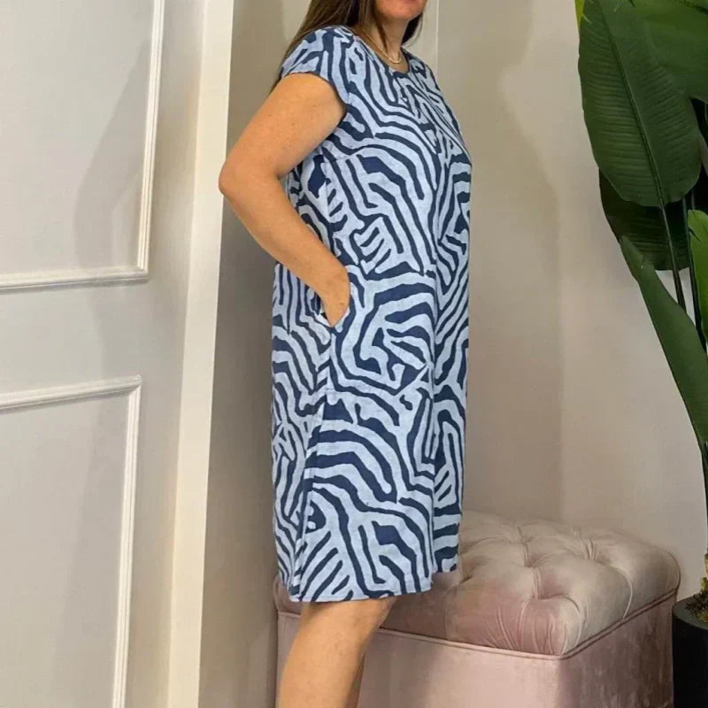 🌸Lässiges Boho-Vintage-Kleid mit Print🌈