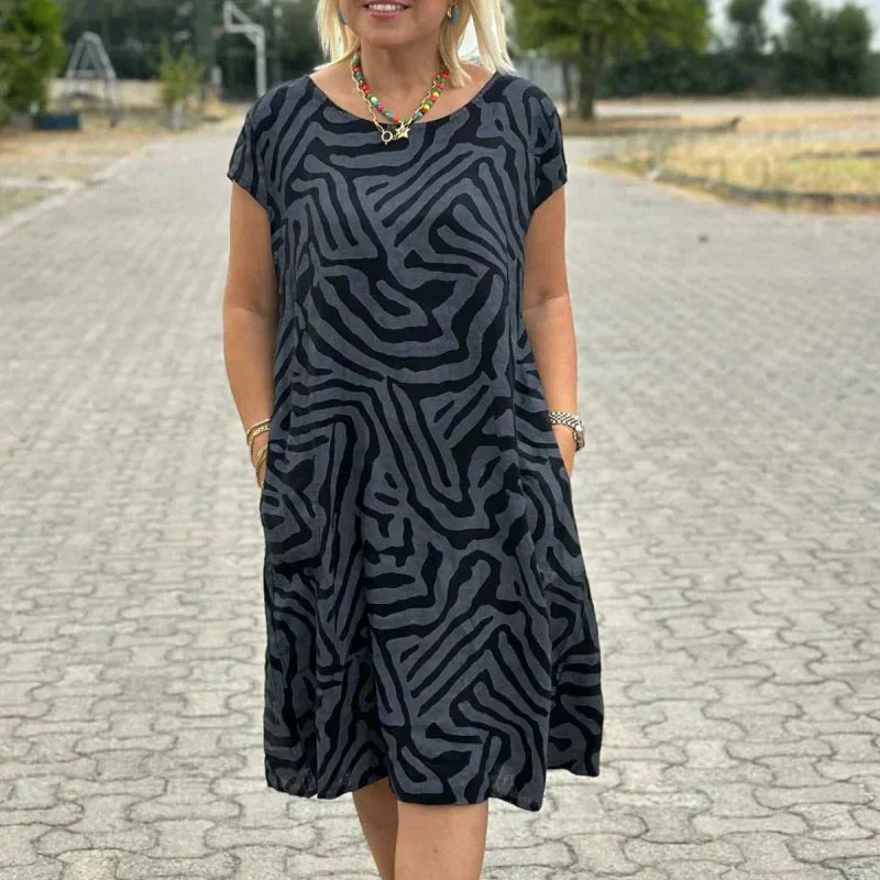 🌸Lässiges Boho-Vintage-Kleid mit Print🌈