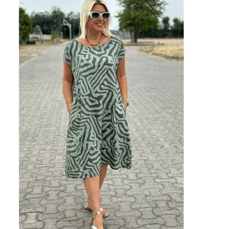 🌸Lässiges Boho-Vintage-Kleid mit Print🌈