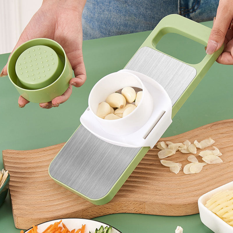 Multifunktionaler 7-in-1 Küchenzerkleinerer aus Edelstahl mit Handschutz