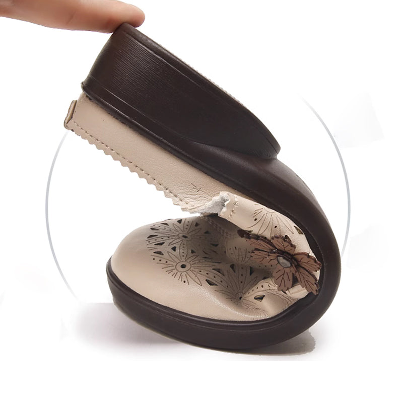 đ„Floral design women's elegant PU leather slide sandalsđ„
