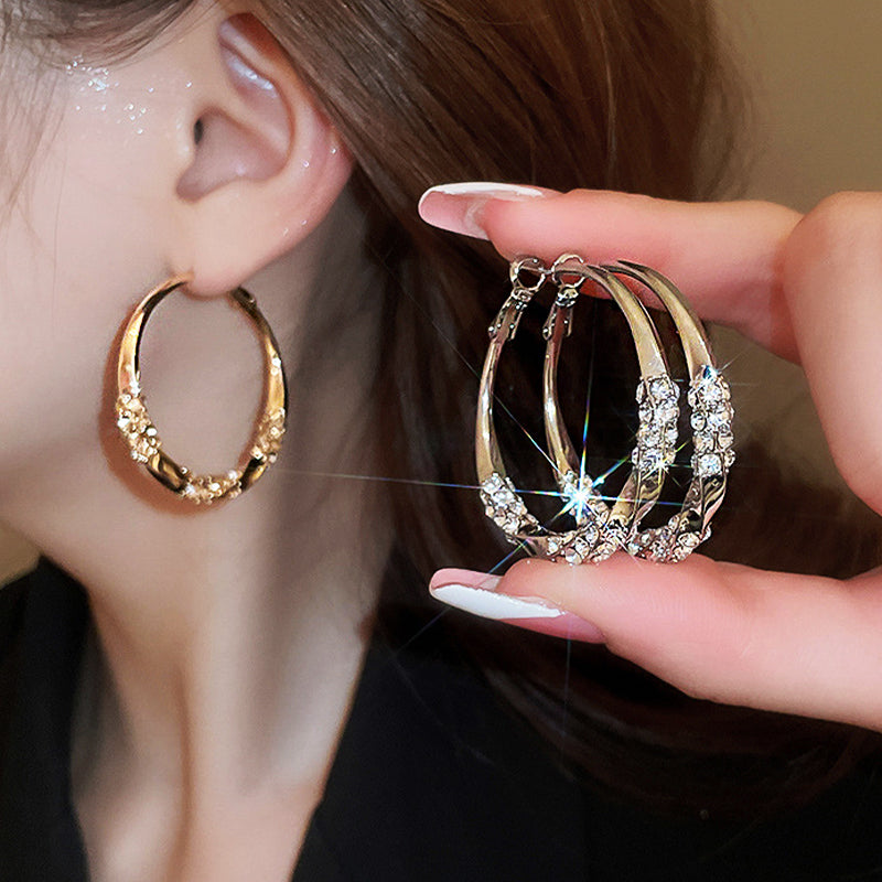 🌸🌸🌸Der Vorverkauf läuft!!! Wer zuerst kauft, bekommt zuerst!!!Circle Earrings with Zirconia