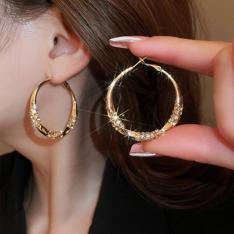 🌸🌸🌸Der Vorverkauf läuft!!! Wer zuerst kauft, bekommt zuerst!!!Circle Earrings with Zirconia