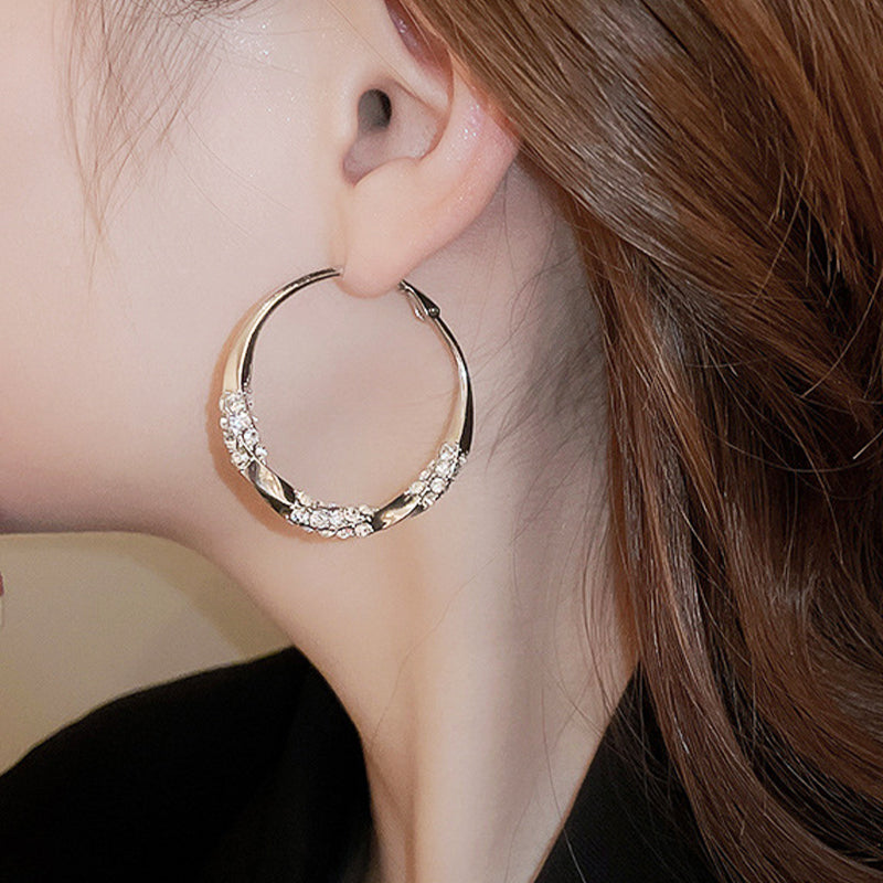 🌸🌸🌸Der Vorverkauf läuft!!! Wer zuerst kauft, bekommt zuerst!!!Circle Earrings with Zirconia