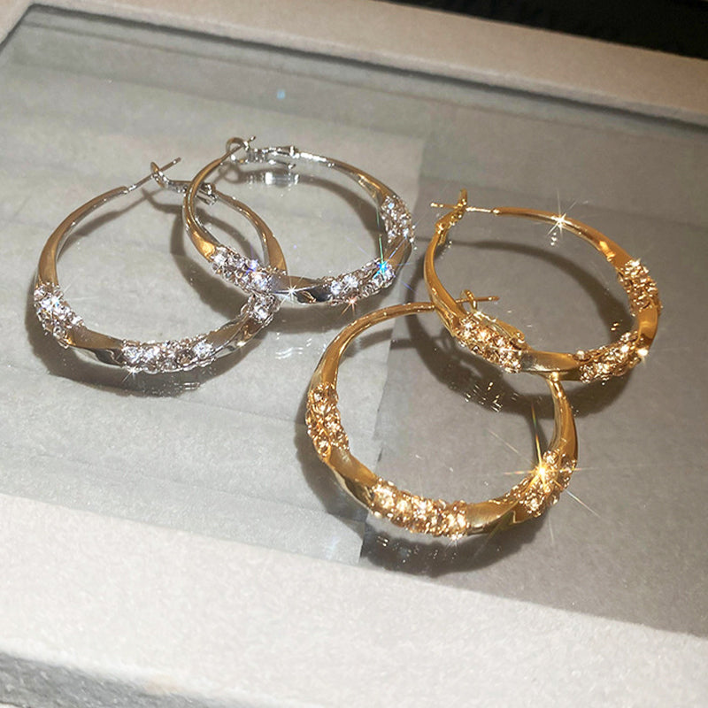 🌸🌸🌸Der Vorverkauf läuft!!! Wer zuerst kauft, bekommt zuerst!!!Circle Earrings with Zirconia