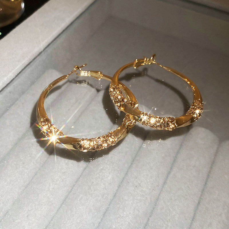 🌸🌸🌸Der Vorverkauf läuft!!! Wer zuerst kauft, bekommt zuerst!!!Circle Earrings with Zirconia