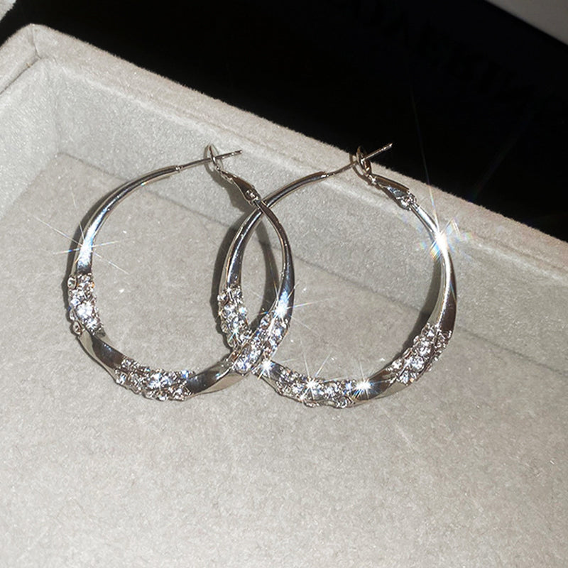 🌸🌸🌸Der Vorverkauf läuft!!! Wer zuerst kauft, bekommt zuerst!!!Circle Earrings with Zirconia