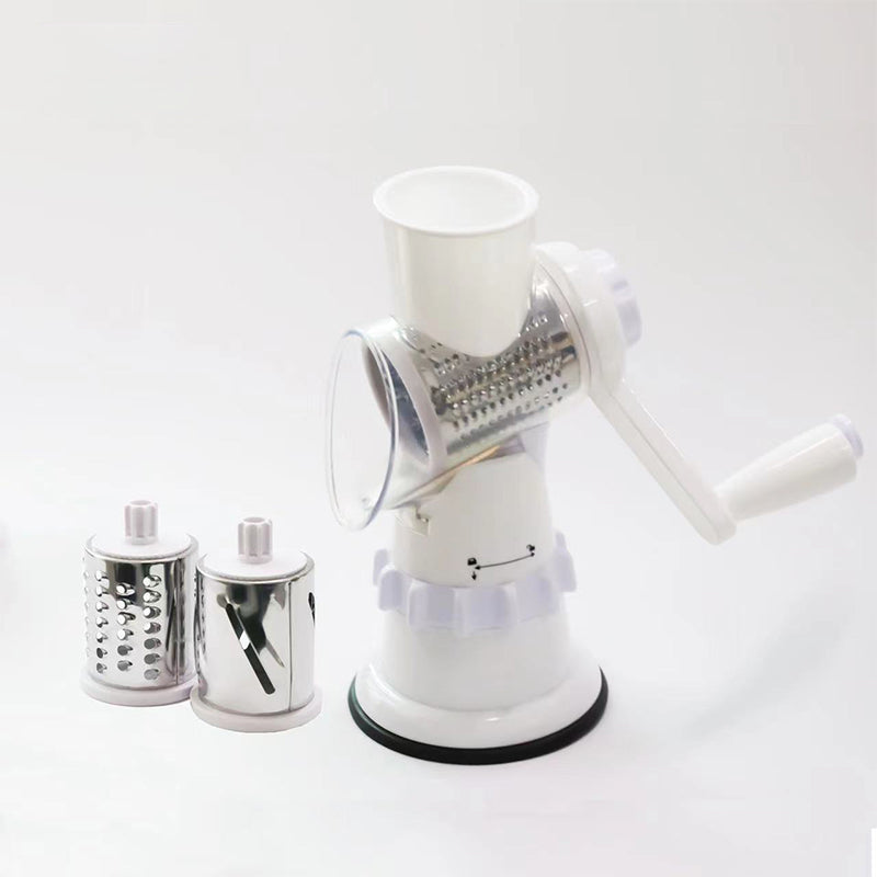3-in-1-Rotationskäsereibe & Gemüseschneider