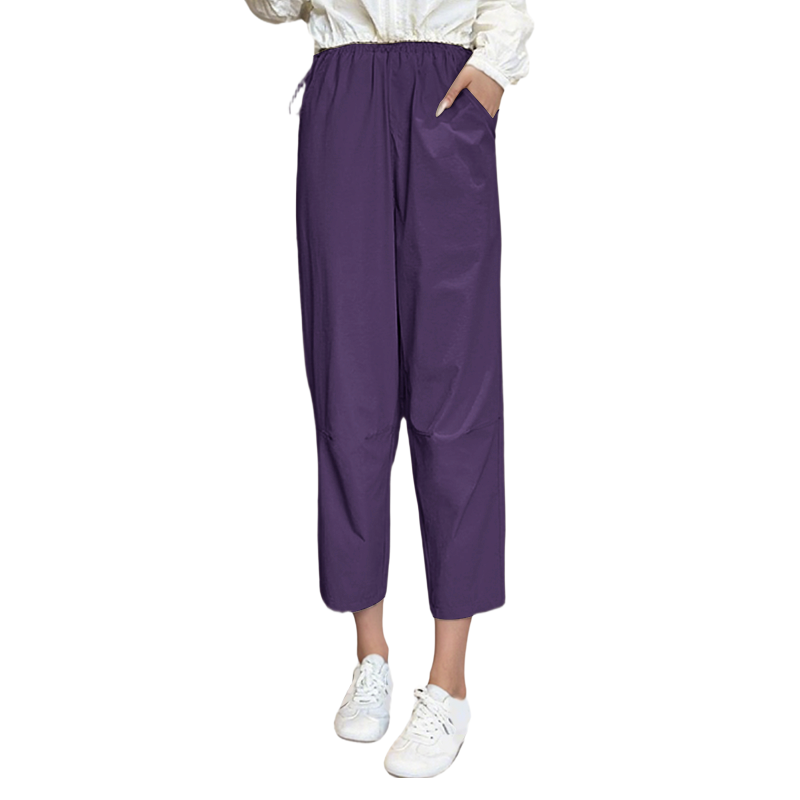 Damen Casual Straight Cropped Pants