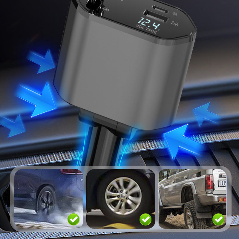 4-in-1-Schnellladegerät und einziehbares Autoladegerät