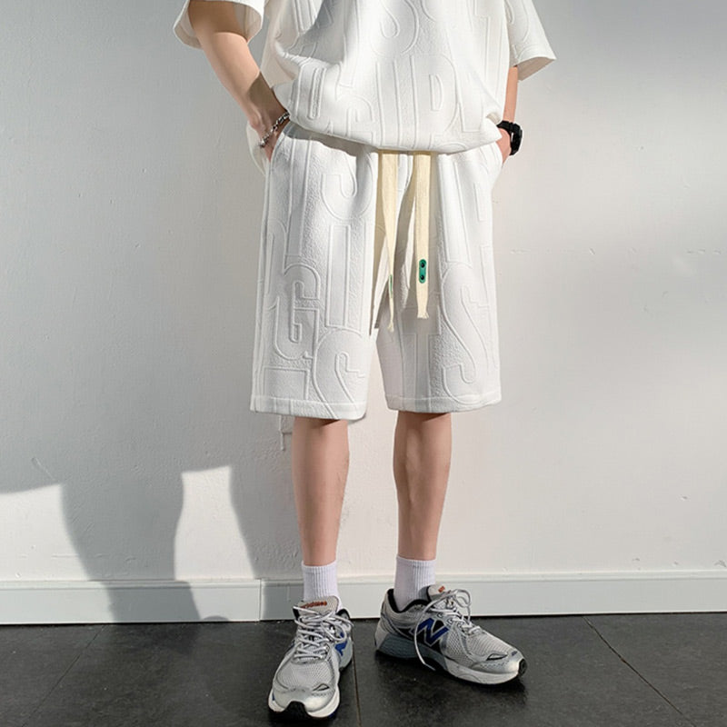 Herren-Trainingsanzug in Übergröße mit Kurzarm-T-Shirt und Shorts