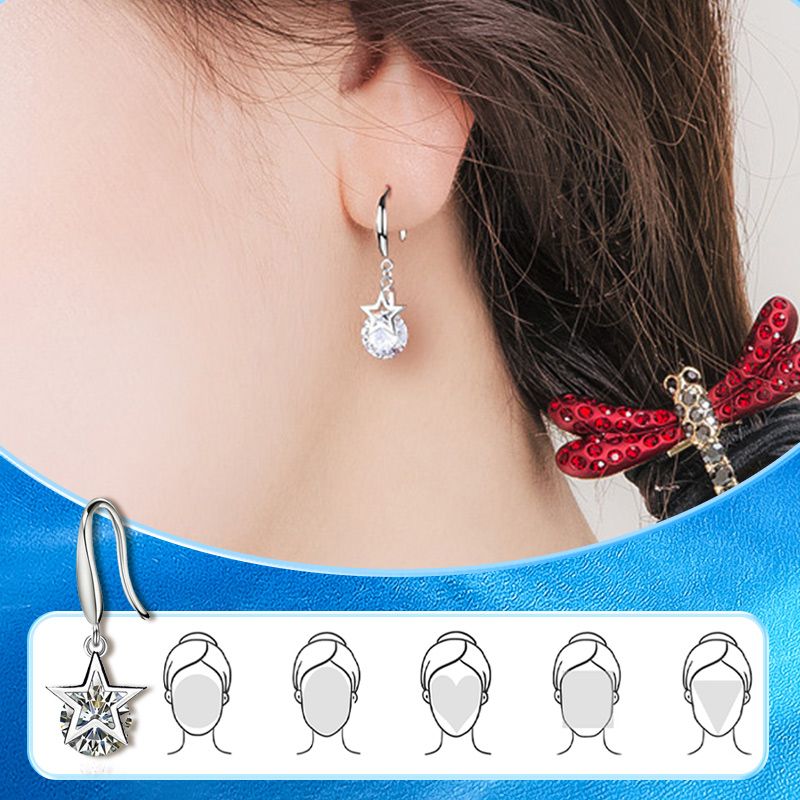 Stilvolles S925-Silber-Zirkon-Ohrring-Set für eine Woche (6 Paar) – Schönes Geschenk