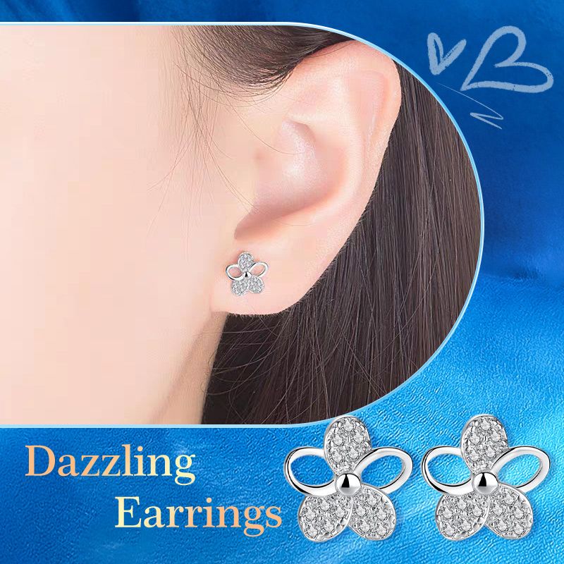 Stilvolles S925-Silber-Zirkon-Ohrring-Set für eine Woche (6 Paar) – Schönes Geschenk