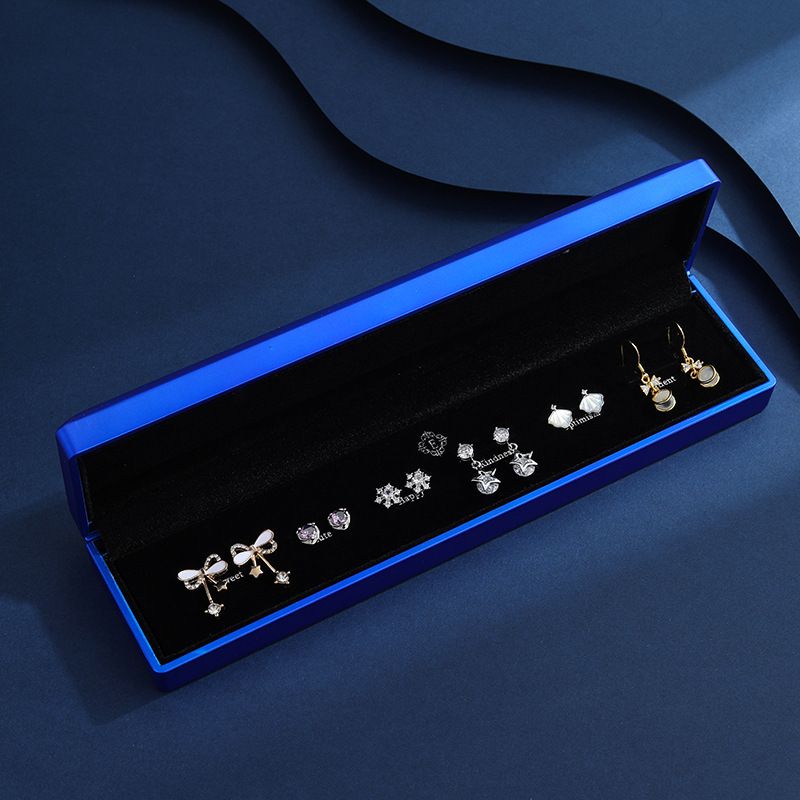 Stilvolles S925-Silber-Zirkon-Ohrring-Set für eine Woche (6 Paar) – Schönes Geschenk