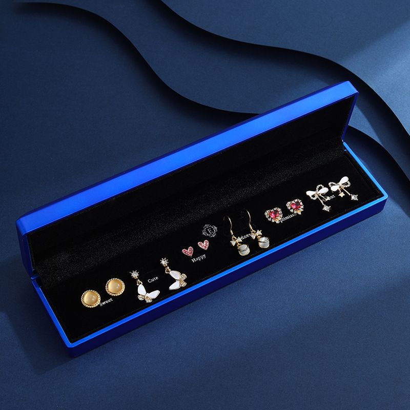 Stilvolles S925-Silber-Zirkon-Ohrring-Set für eine Woche (6 Paar) – Schönes Geschenk