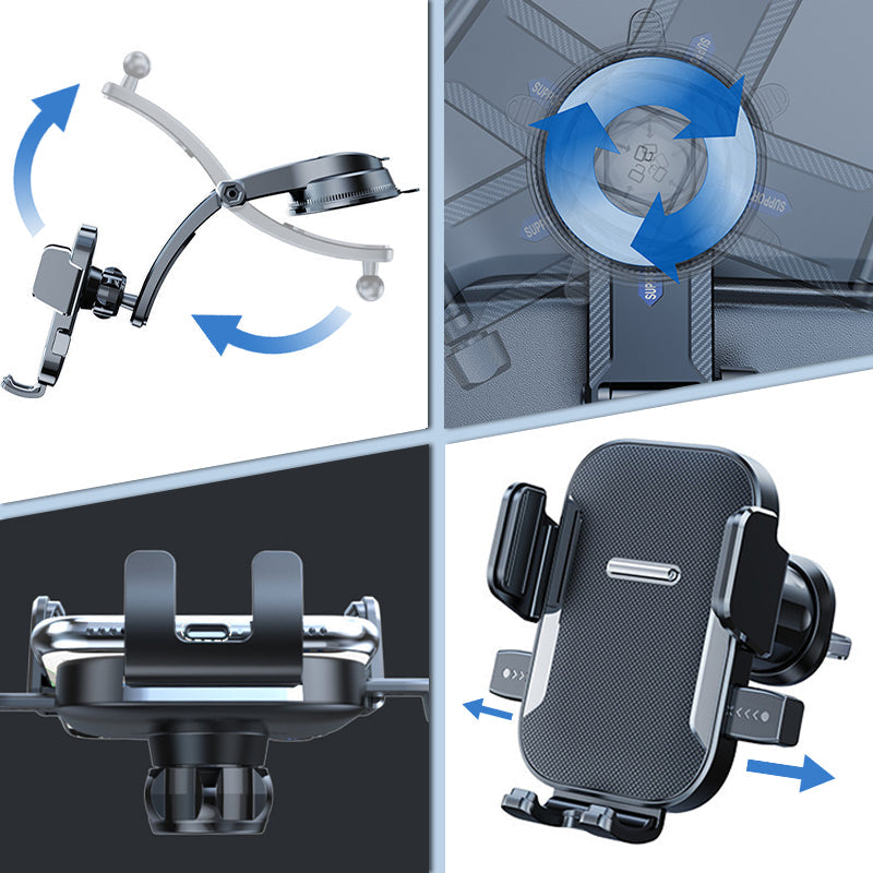 Multifunktionaler Handyhalter fürs Auto mit Saugnapf