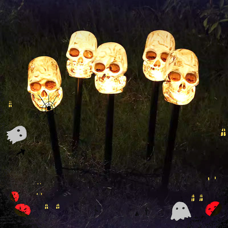 Halloween-Kürbis-Gartenstecker mit Solarleuchte