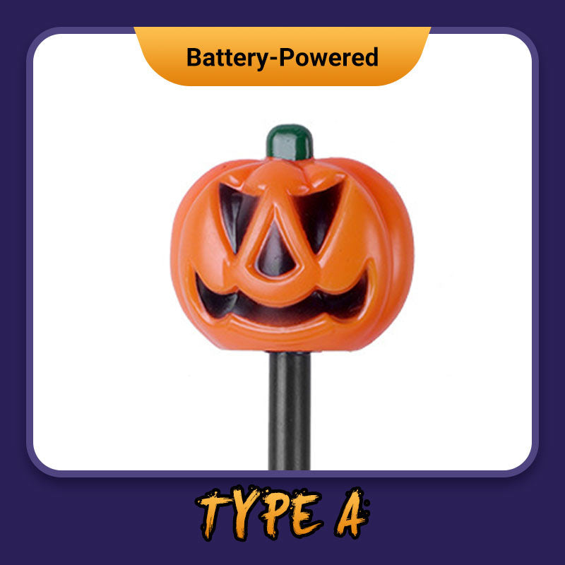 Halloween-Kürbis-Gartenstecker mit Solarleuchte