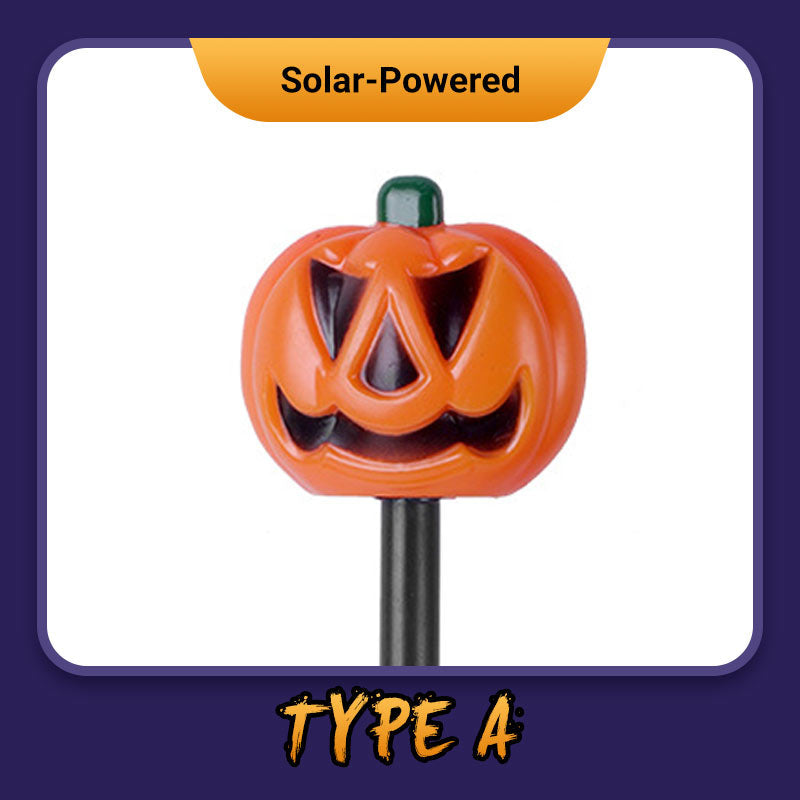 Halloween-Kürbis-Gartenstecker mit Solarleuchte