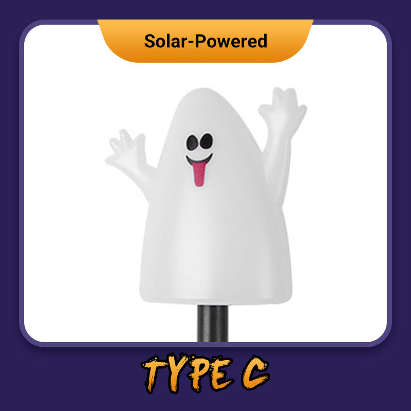 Halloween-Kürbis-Gartenstecker mit Solarleuchte