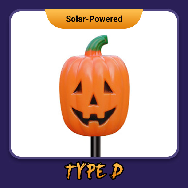Halloween-Kürbis-Gartenstecker mit Solarleuchte