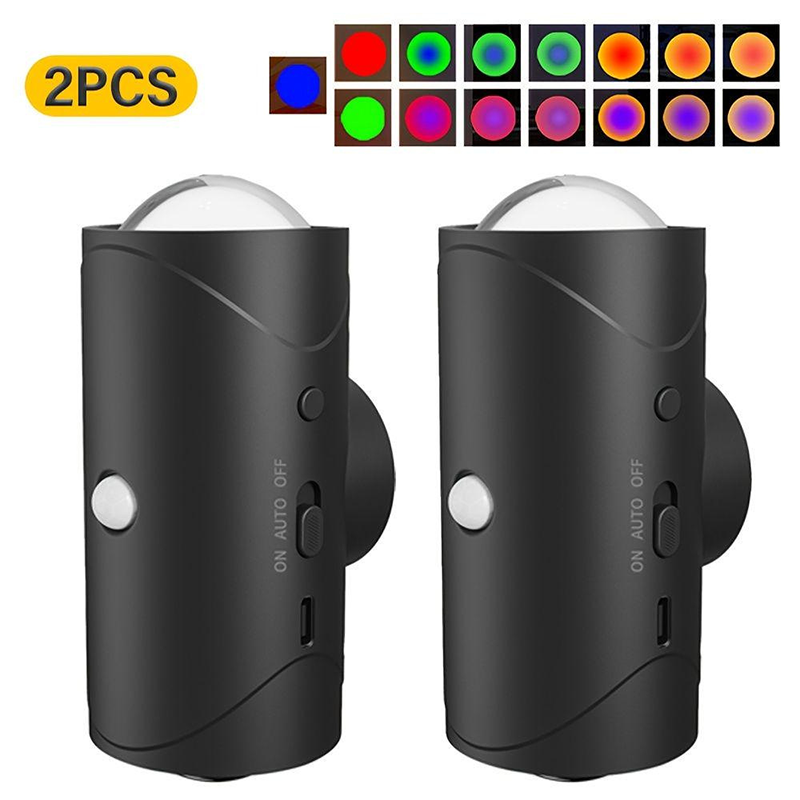 💡 50% RABATT! 🎄 USB-Aufladbares LED-Nachtlicht mit Bewegungssensor – RGB-Farbverlauf, Dimmbar & Magnetisch Für Eingangsbereich, Nachttisch, Schreibtisch & Schrank 🌈