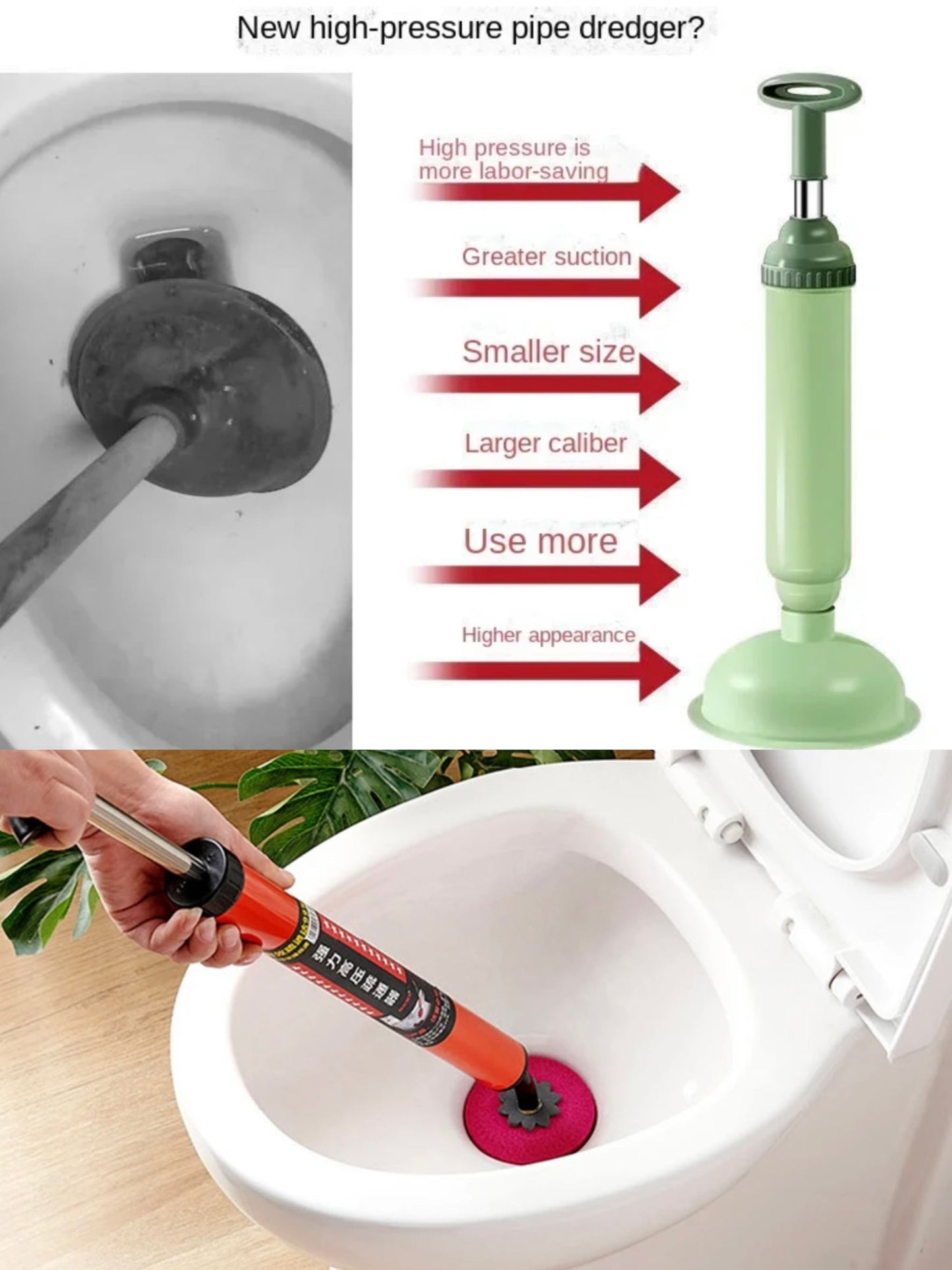 📢📢50 % RABATT!!⏰Hochdruck-Toilettenentstopfer für den Haushalt