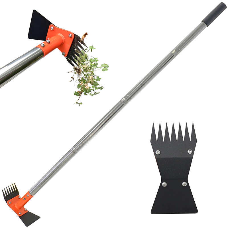 2-in-1 Gartenhacke und Rechen mit langem Stiel