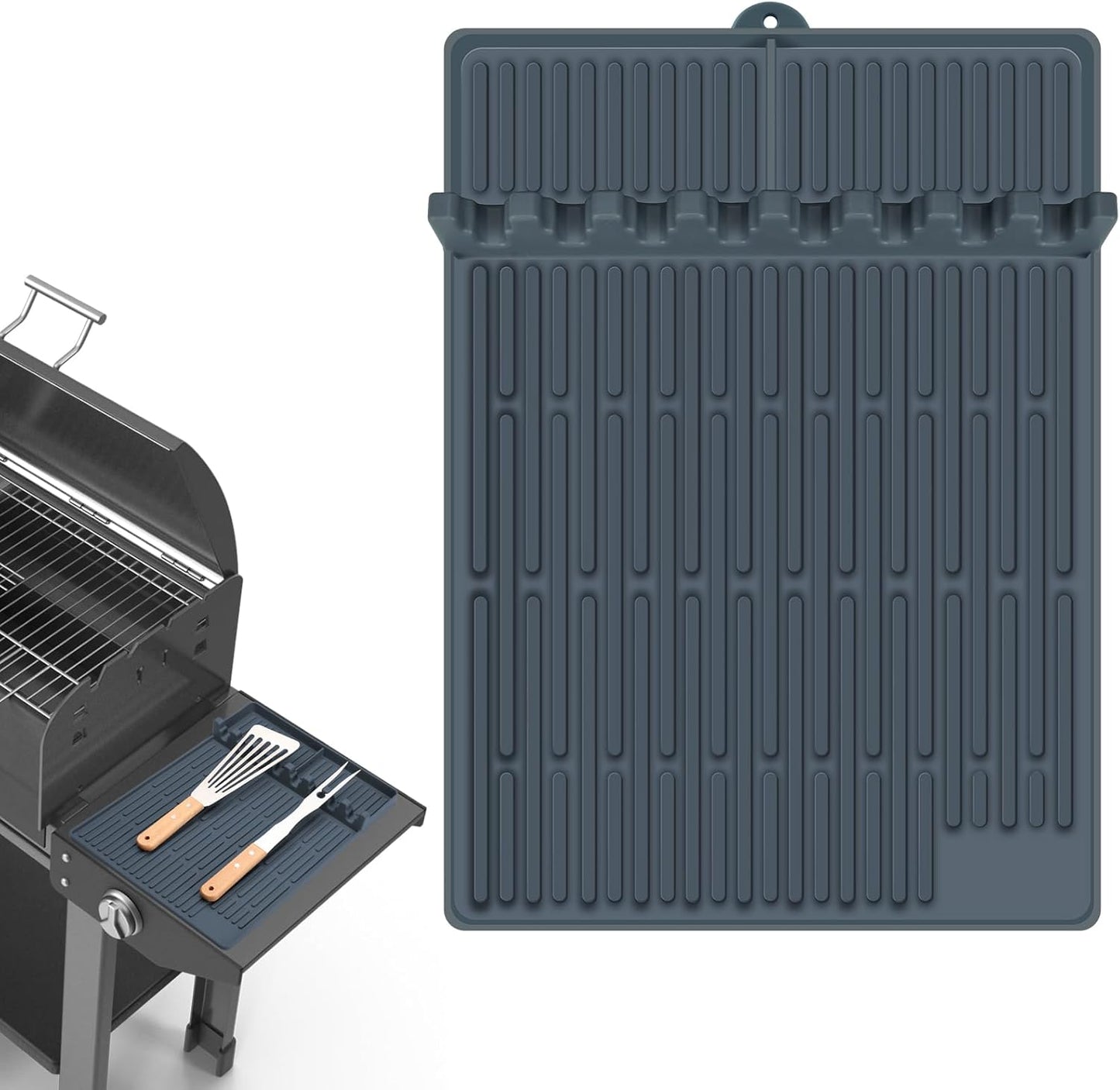 🌞Sommerschlussverkauf 50% RABATT🔥Silikon-Grillwerkzeugmatte mit Tropfschutz