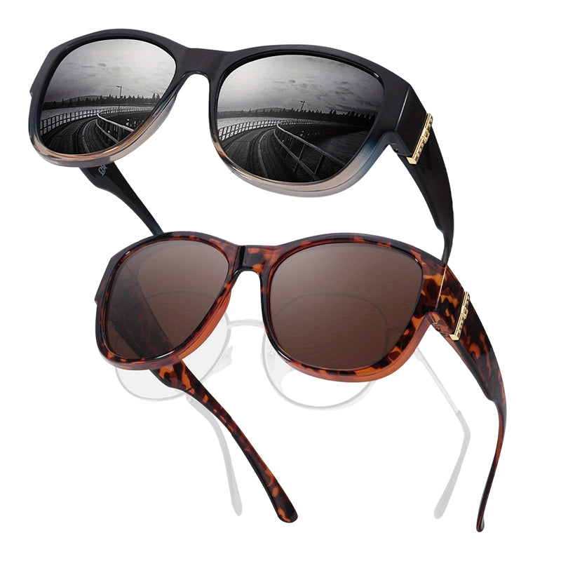 Damen-Sonnenbrille mit großem Rahmen, zum Überziehen