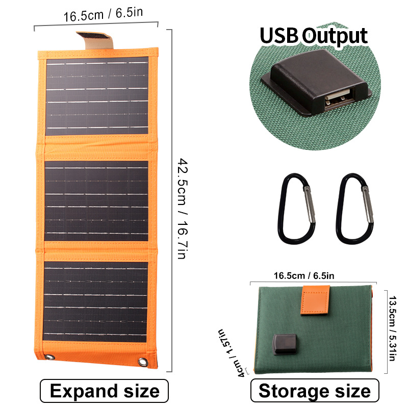 Mobiles Solar-Ladegerät mit USB-Anschluss