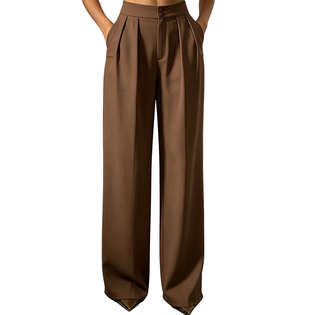 Damen-Hosenanzughose mit hoher Taille und elastischem Rückenteil