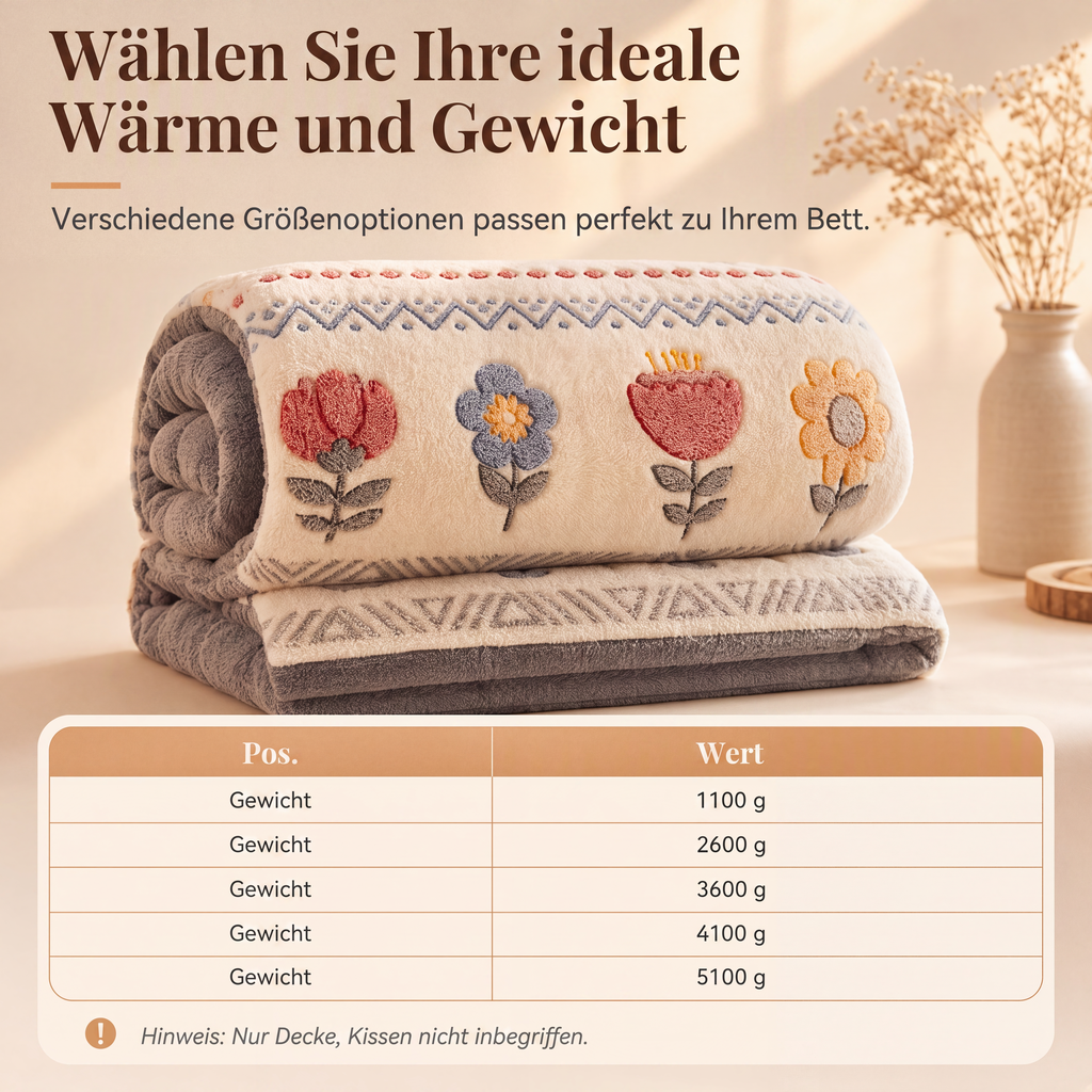 50 % RABATT! 🥰 Extra kuschelige Winterdecke mit doppelseitigem Lammfleece & Milchsamt – traumhaft weich und wohlig warm! 🛏️-Gco