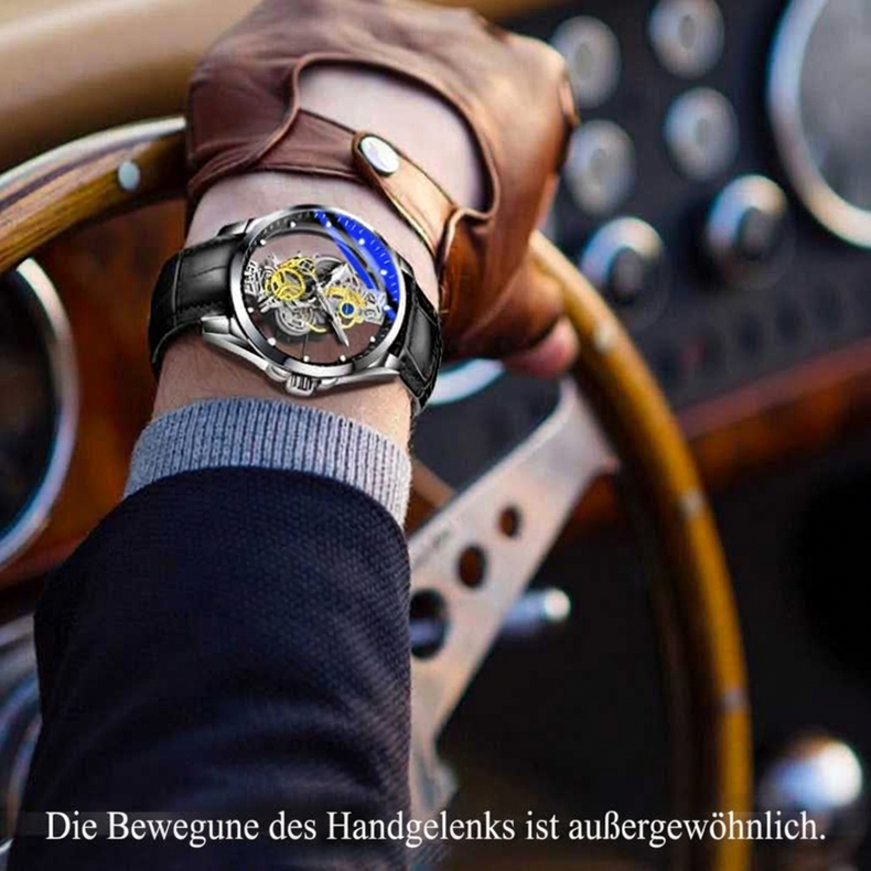 Beliebte automatische Tourbillon-Uhr mit beidseitigem Skeleton-Zifferblatt, nicht mechanisches Uhrwerk (50% Rabatt im Double-Eleven-Event!!!).