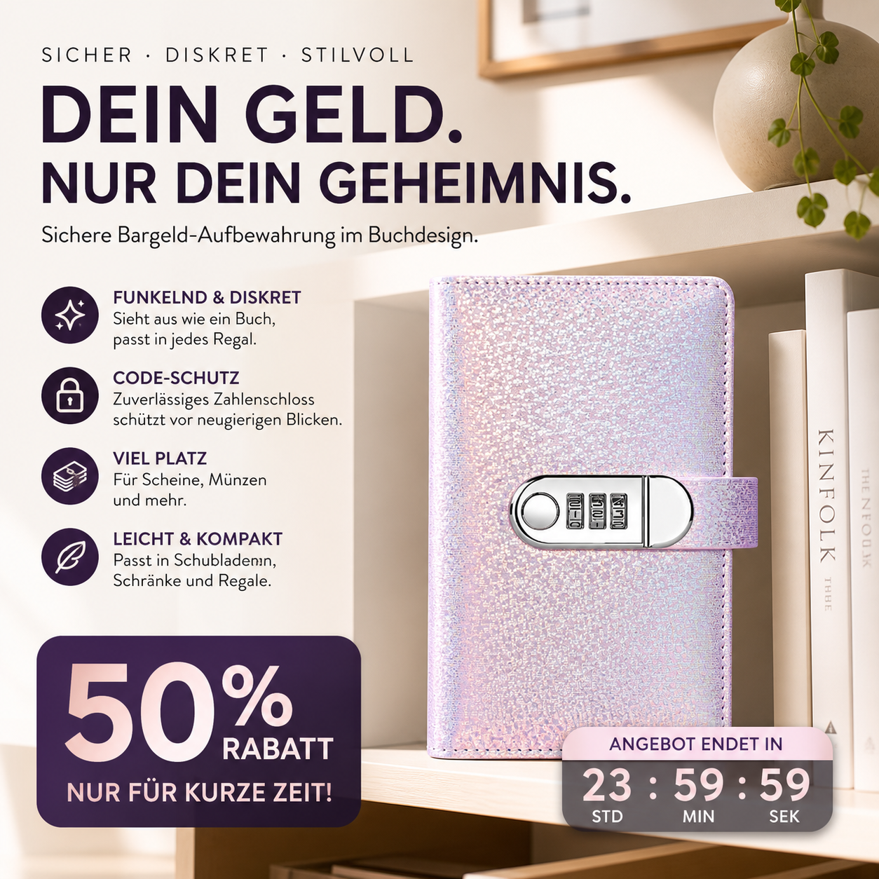 ✨Glitzerndes Sparbuch mit Passwortsperre📒