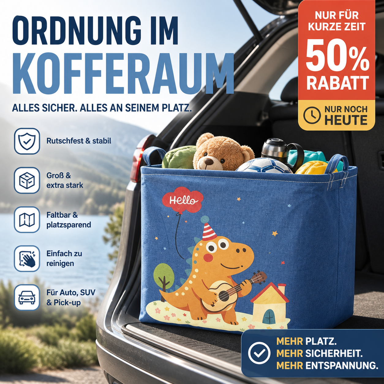 🚗 Kofferraum‑Aufbewahrungskorb