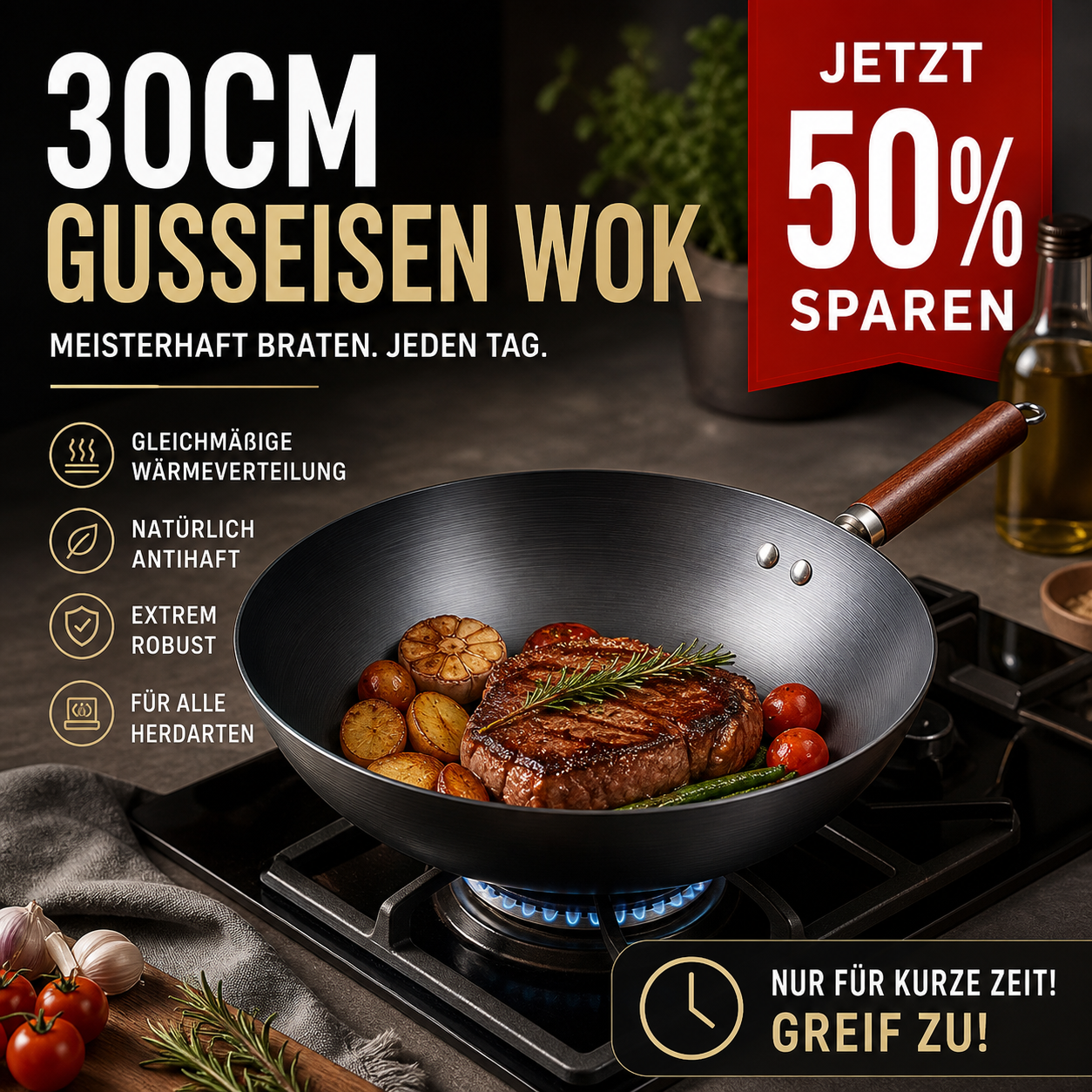 🍳 Bratpfanne aus hochwertigem Eisen