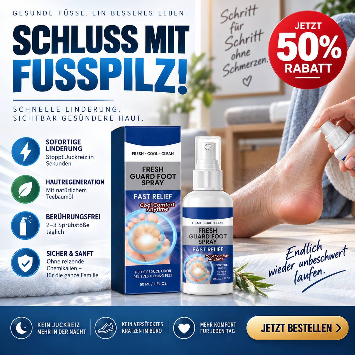 ⚕️Fußpflegespray in medizinischer Qualität