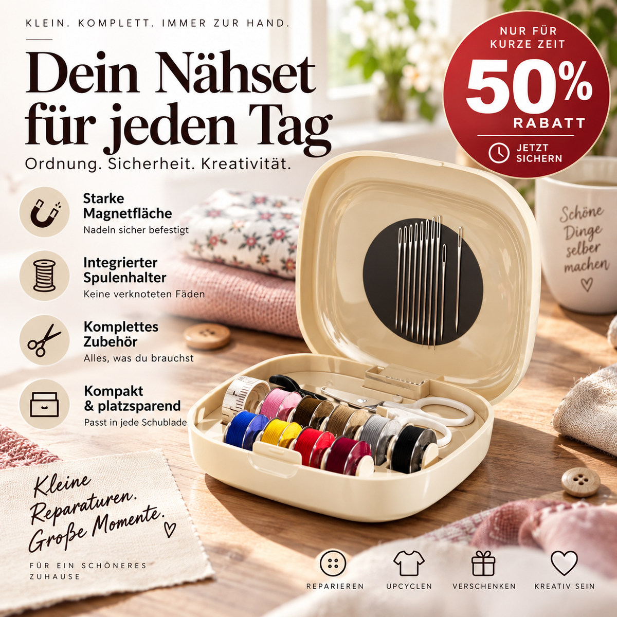 Tragbares magnetisches Mini-Nähset