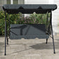 Outsunny Hollywoodschaukel mit Sitzpolster, 3-Sitzer Gartenschaukel mit verstellbarem Sonnendach, Schaukelbank belast bis 240 kg, für Garten, Terrasse, 172 x 110 x 153 cm