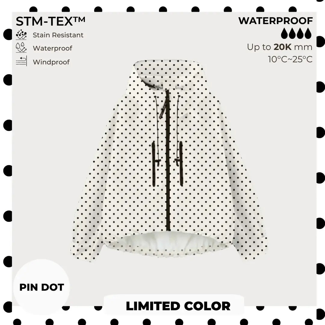 🧥Kapuze mit breiter Krempe💧Kurze, übergroße Regenjacke mit ausgestelltem Saum und verstellbaren Ärmelbündchen