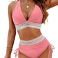 🩵HEISSER VERKAUF 60% RABATT🩵👙Patchwork-Bikini mit V-Ausschnitt, 2-teiliges Set